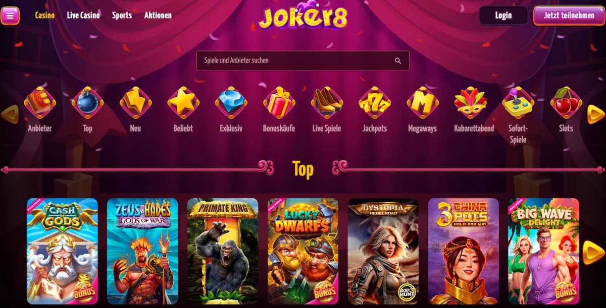 Joker8 Casino mit Echtgeld in Österreich