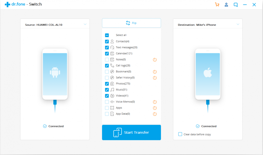 android to iphone transfer