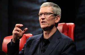Apple CEO Tim Cook on stage in 2014.