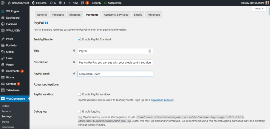 Woocommerce Paypal setup