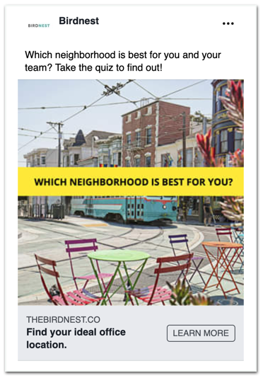 Birdnest Ad - Location Neighborhood Quiz