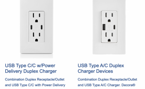 USB Type-C wall outlet plugs