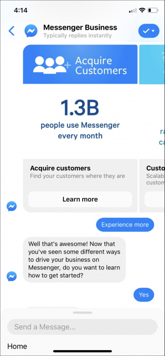 facebook messenger business bot