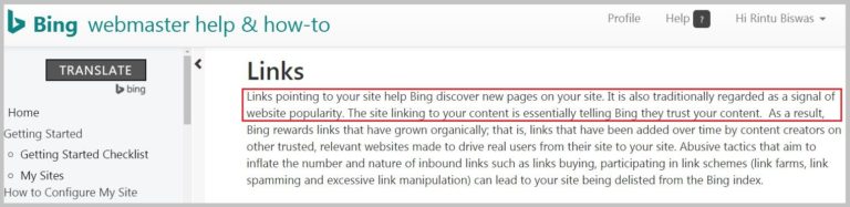Bing's view on backlinking