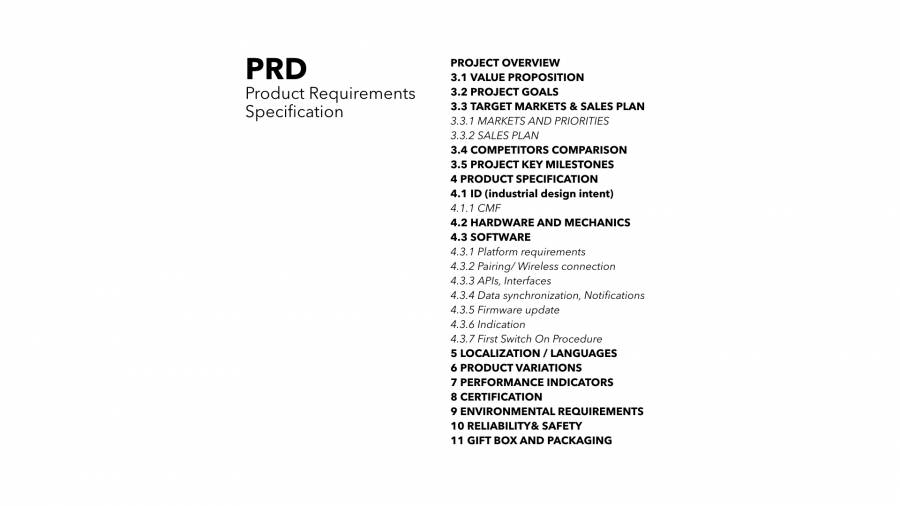 PRD for consumer electronics
