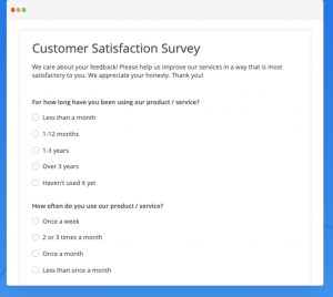 Customer survey form builder 