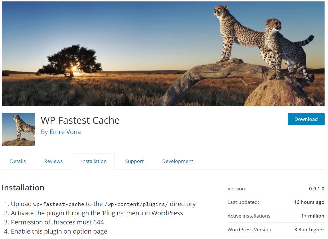 Steps to Installing WP Fastest Cache