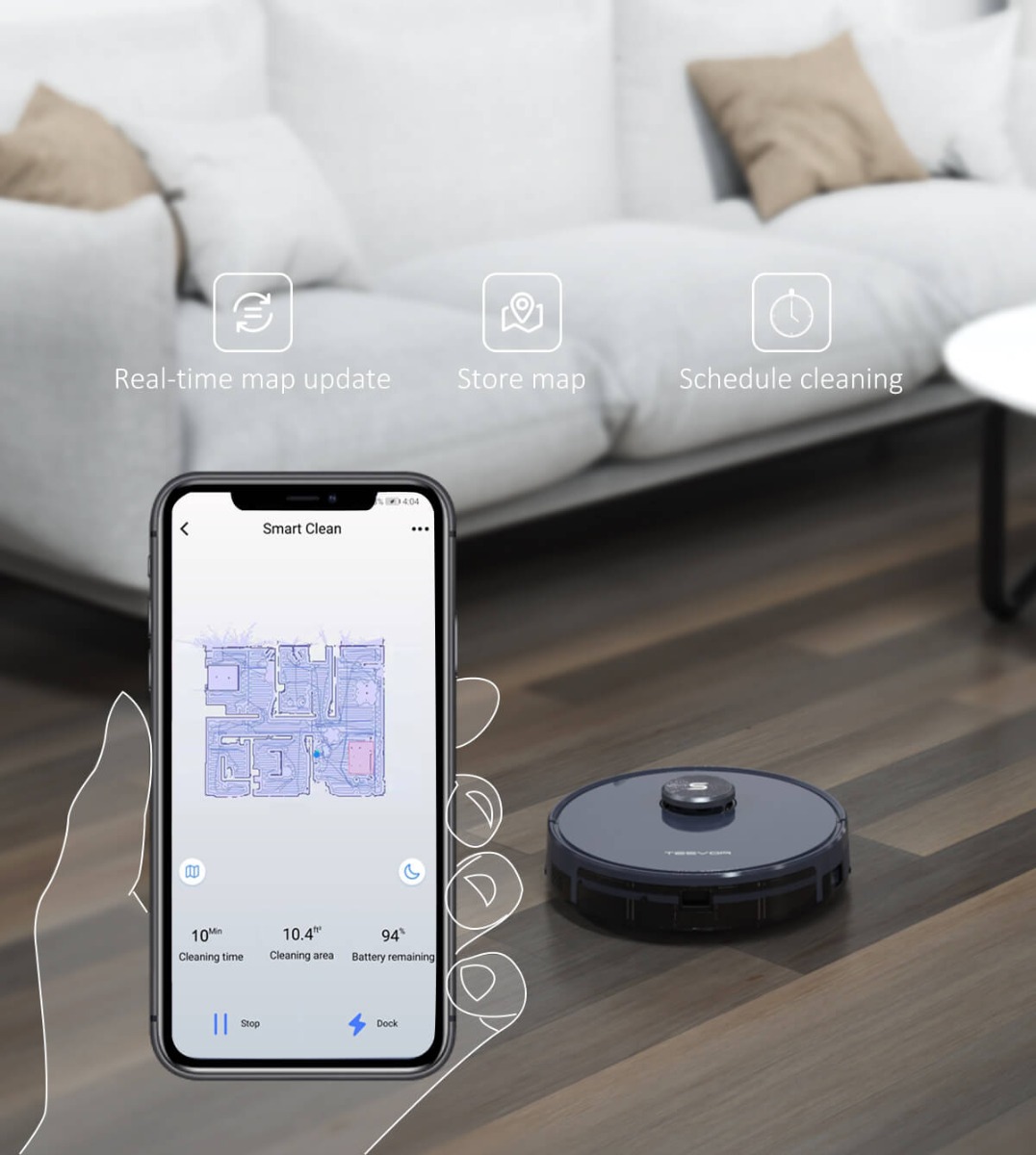 Tesvor S6 Laser Navigation 2700Pa AutoCharging Robot Vacuum Versatile