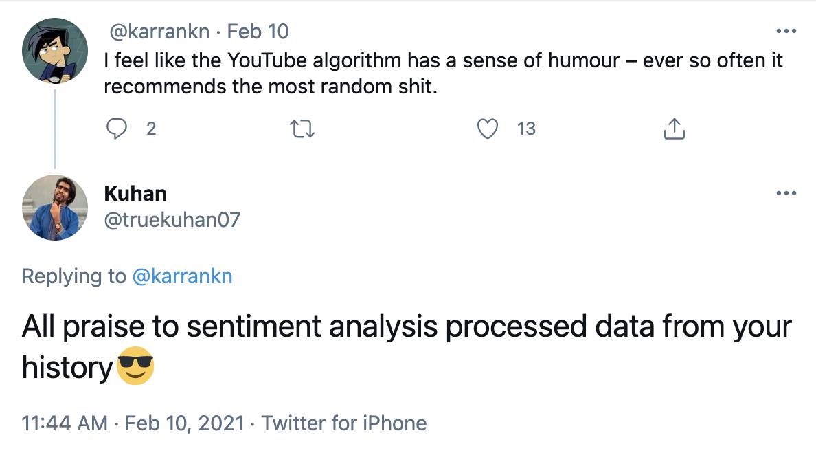 YouTube sentiment analysis