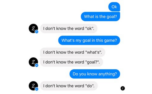 A chatbot is not able to understand the words it was not taught