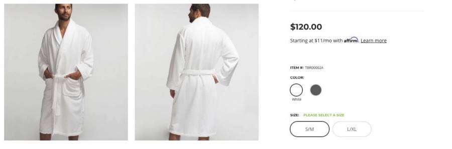 Cariloha unisex bamboo bathrobe