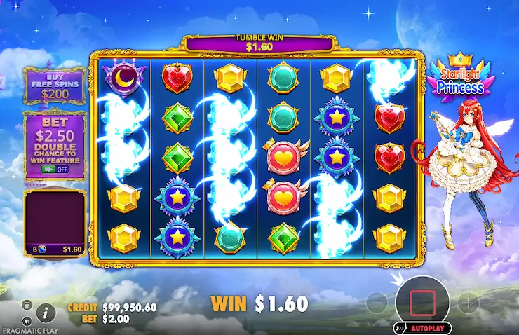 Starlight Princess slot with tumbling reels
