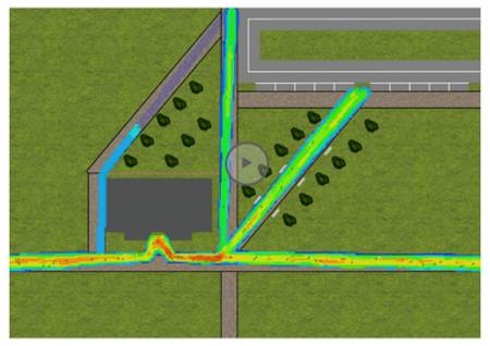 The simulation model of pedestrians’ routes