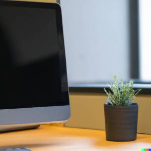 An image showing a plant placed on a desk