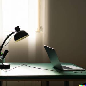 An image showing a lamp placed on the desk