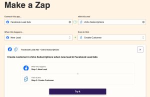Create customer in Zoho Subscriptions when new lead in Facebook Lead Ads