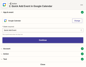 Quick Add Event in Google Calendar 
