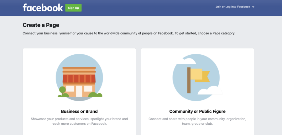 facebook create a page