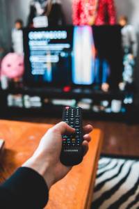 tv remote and tv