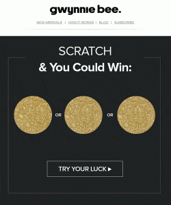 The gamified email with a scratch card