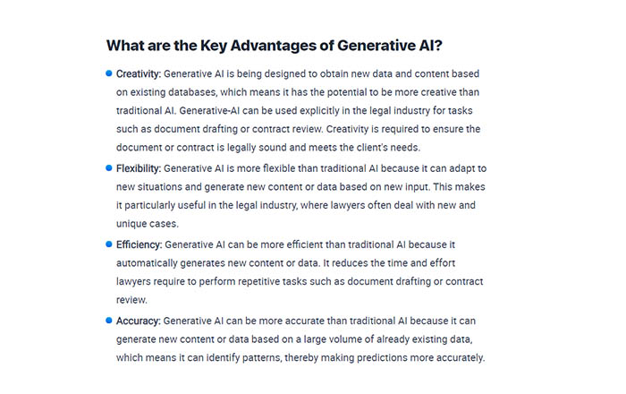 Advantages of Integrating Generative AI in Legal Practice