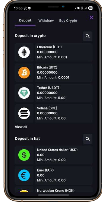 CoinCasino Deposit Page