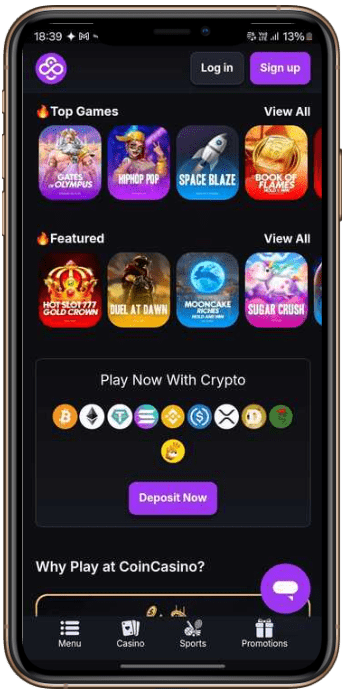 CoinCasino Homepage