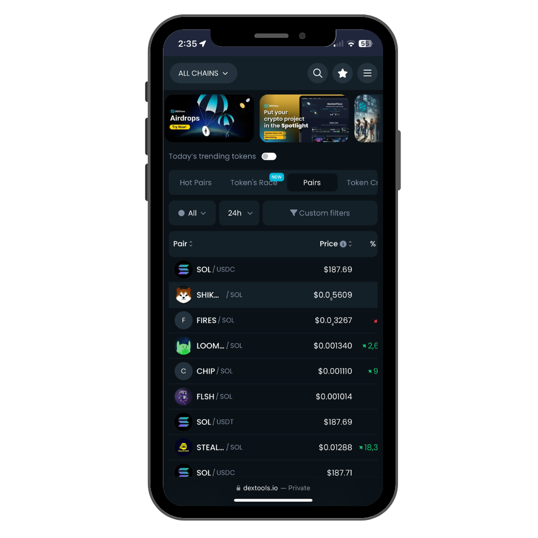using dextools to find new crypto