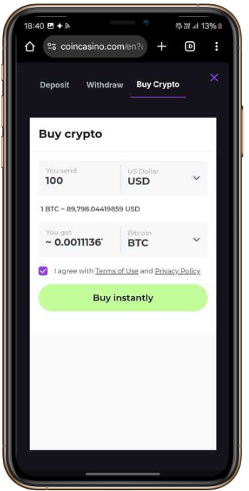 CoinCasino Payment Methods