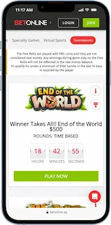 betonline free roll tournaments