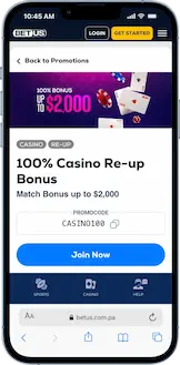 betus casino re up bonus