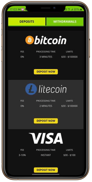 Raging Bull Payment Methods