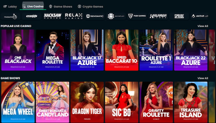 MegaDice Live Casino Games