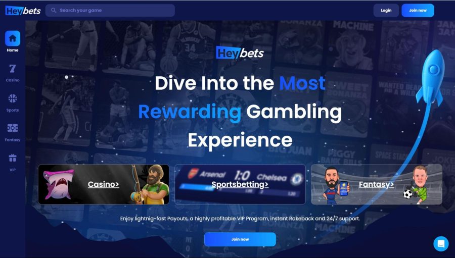 Heybets gambling platform with a Blue color scheme