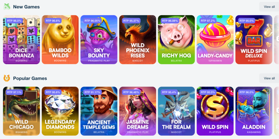 New Games on Wild.io live casino. 