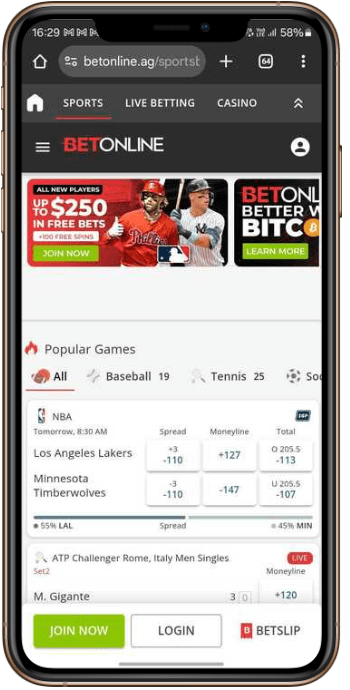 BetOnline Homepage