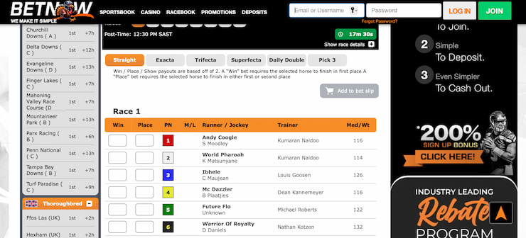 BetNow Racebook