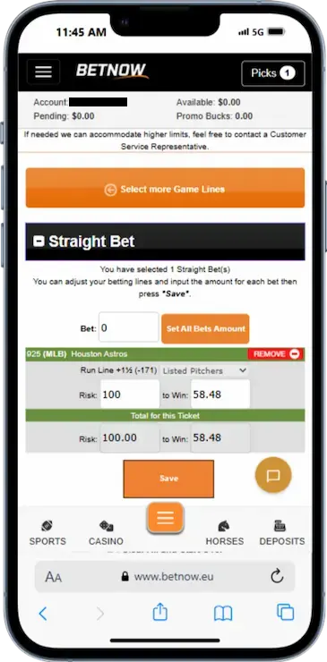 Step 5 - Deposit and Start Live Betting