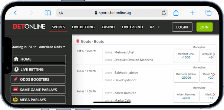 BetOnline Betting On Boxing Bouts