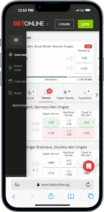 BetOnline In-Play Live Sports Betting
