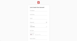 A screenshot of the BetOnline registration form