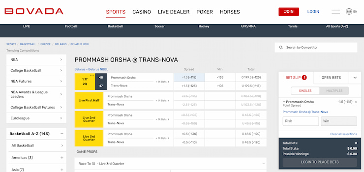 Bovada Betting Site