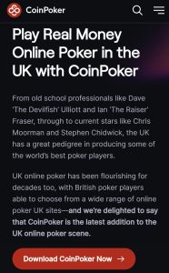 CoinPoker UK no verification casino