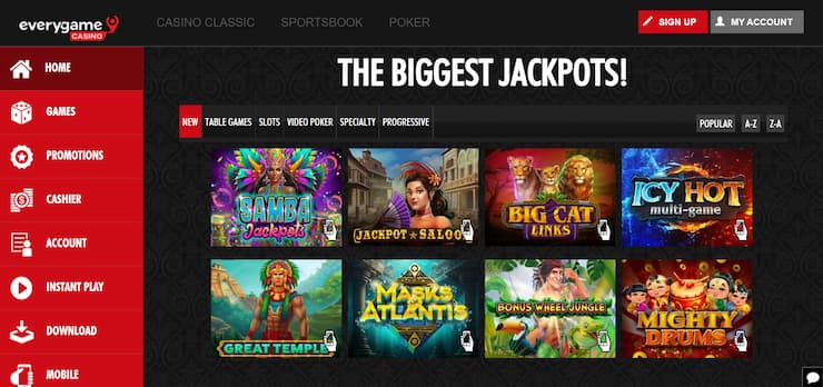 Everygame Casino instant payout