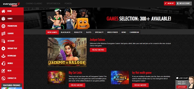 Everygame Casino Games Lobby
