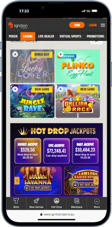 Play with a $5 minimum deposit at Ignition