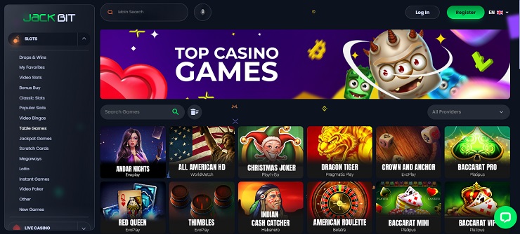 JackBit Casino Lobby - NetEnt casinos