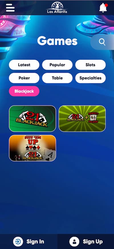 Las Atlantis Real Money Blackjack Casino Apps