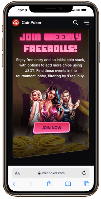 Waeekly Poker Freerolls at CoinPoker