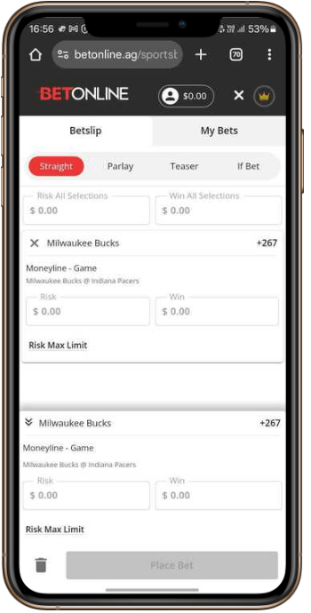 BetSlip at BetOnline